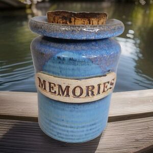 CC Pottery Memories Vase Jar Handmade Stoneware Art Pottery Beautiful Glaze